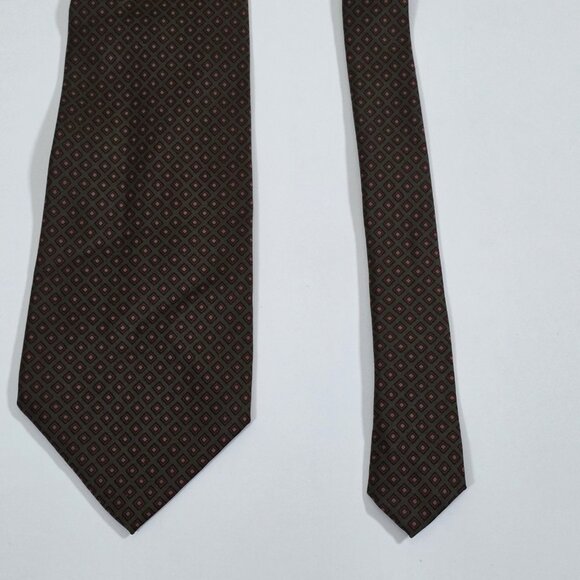 Polo Ralph Lauren Silk Tie Geo Print Preppy Office Hand Finished USA W 4" L 56" - Picture 11 of 15